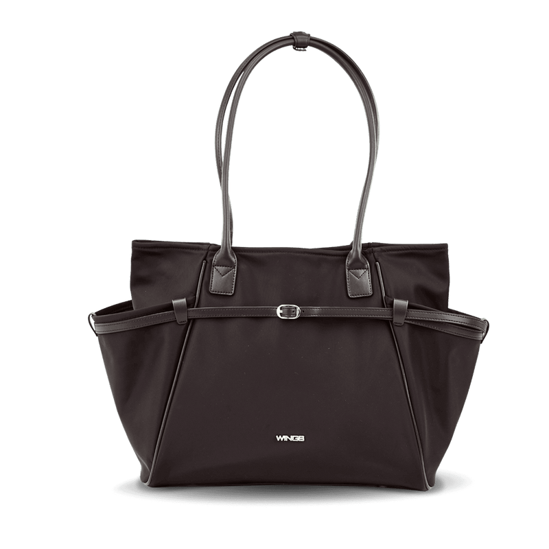 Torba shopper WINGS ROSELLA z odpinaną kosmetyczką i pasem na walizkę BLACK