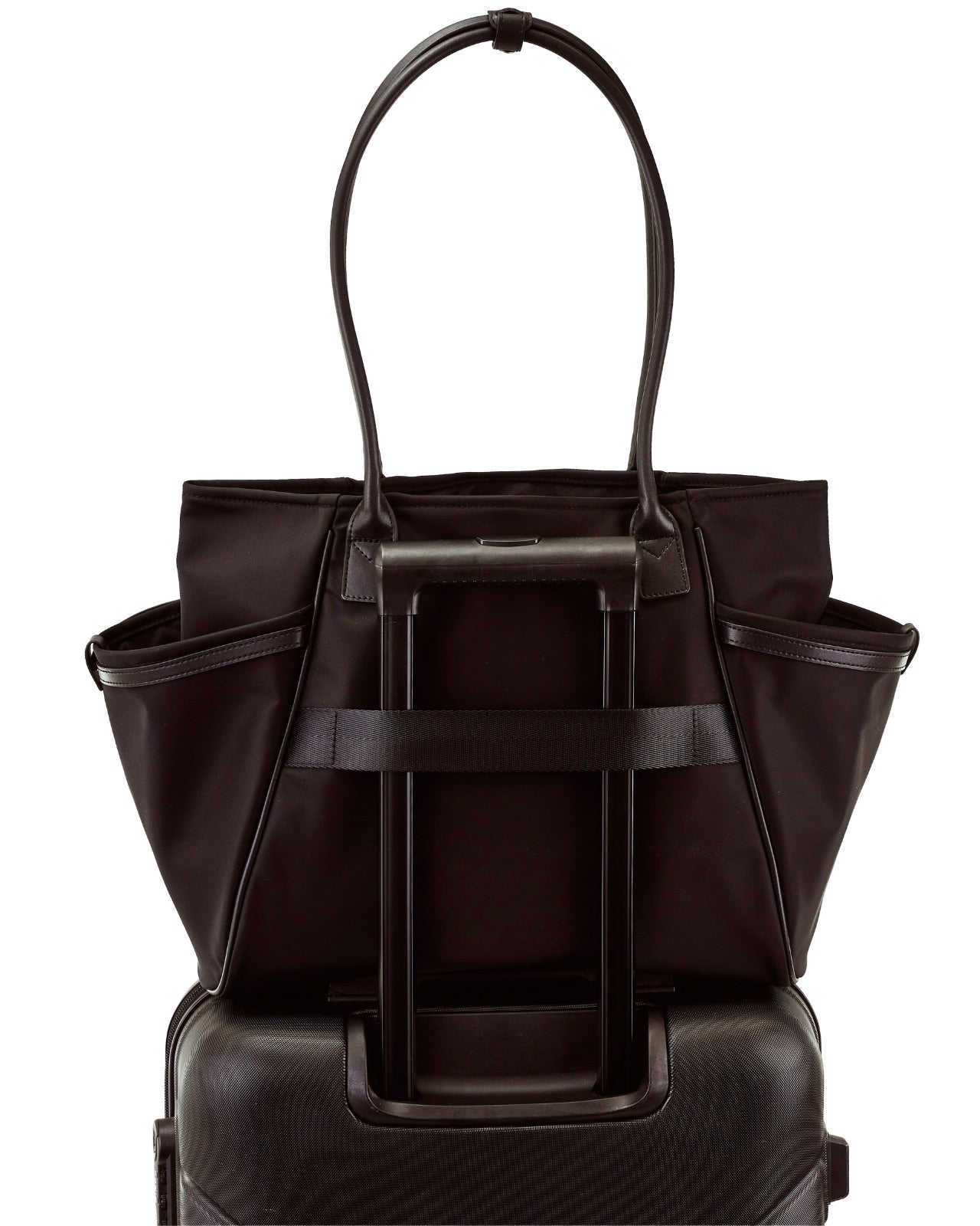 Torba shopper WINGS ROSELLA z odpinaną kosmetyczką i pasem na walizkę BLACK
