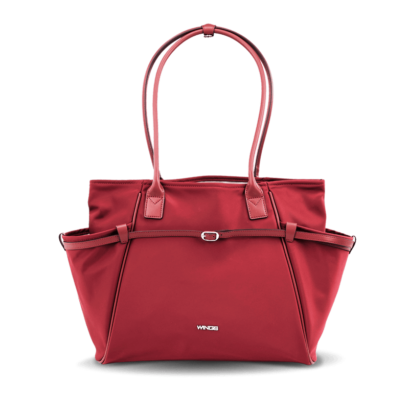 Torba shopper WINGS ROSELLA z odpinaną kosmetyczką i pasem na walizkę DARK RED