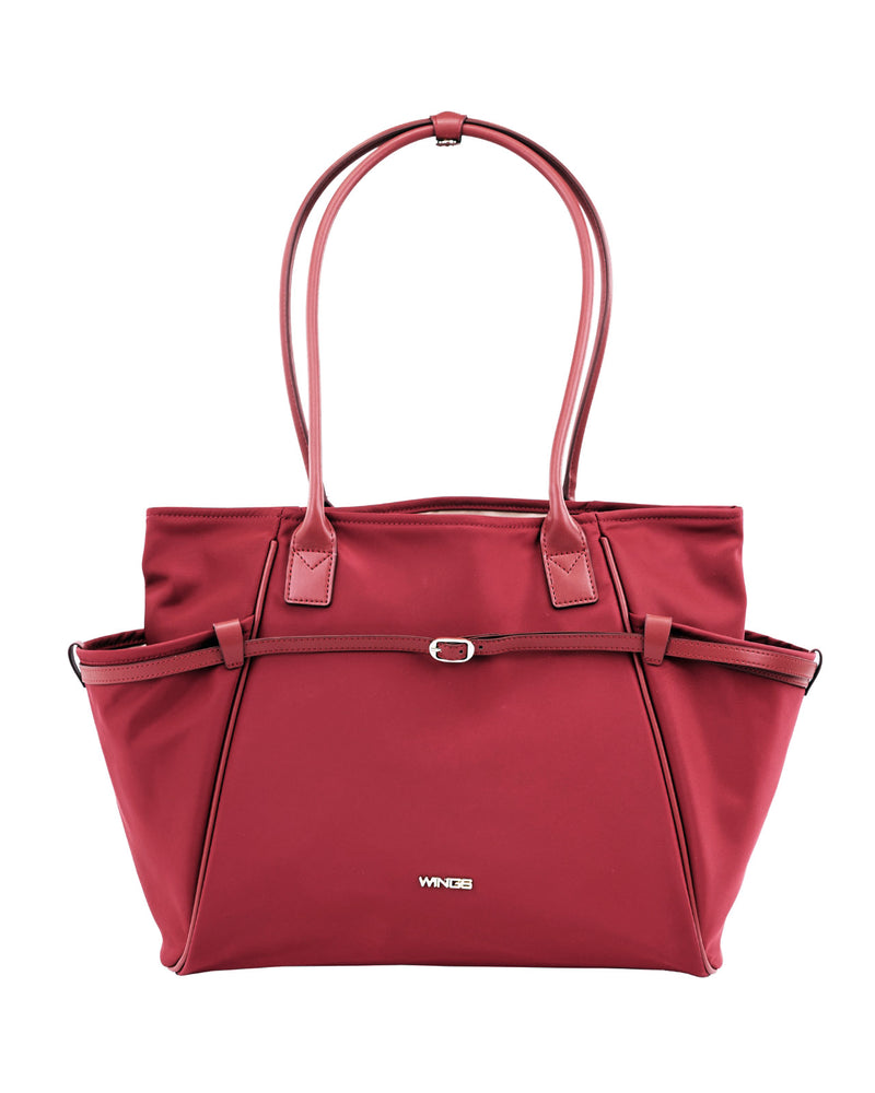 Torba shopper WINGS ROSELLA z odpinaną kosmetyczką i pasem na walizkę DARK RED