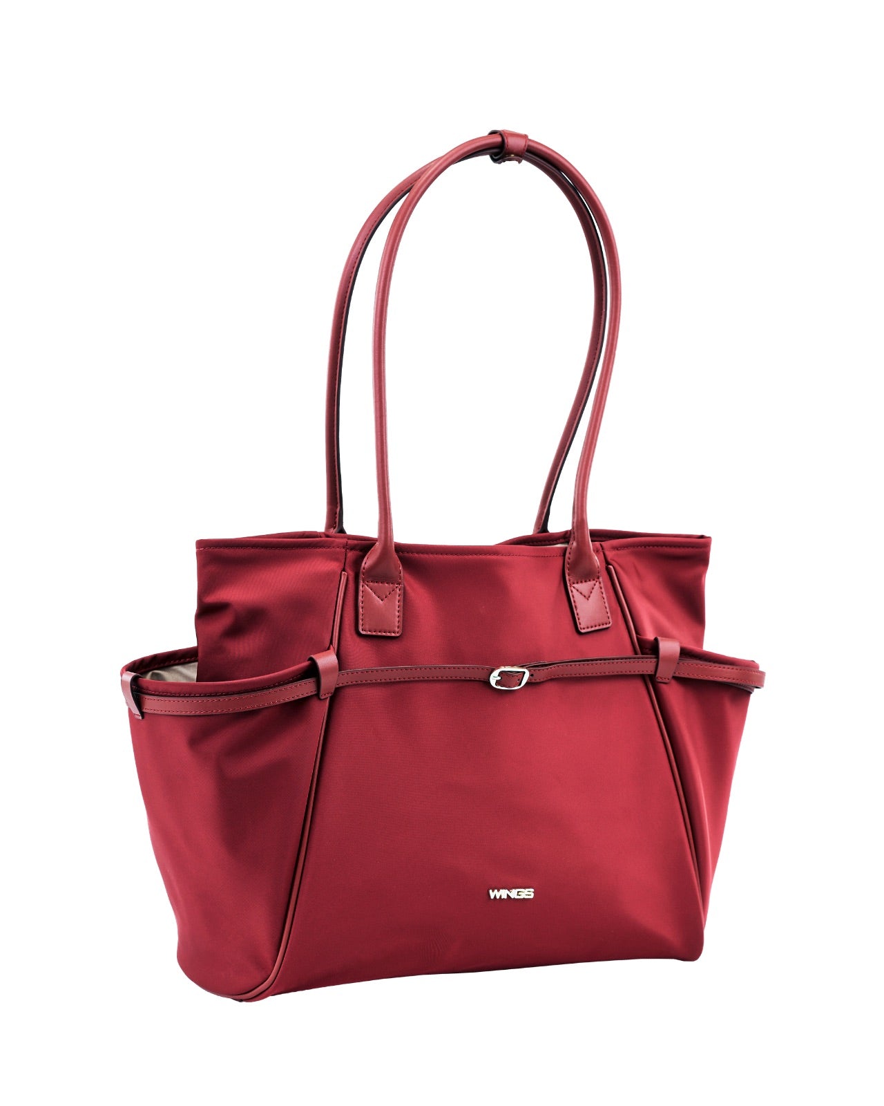 Torba shopper WINGS ROSELLA z odpinaną kosmetyczką i pasem na walizkę DARK RED