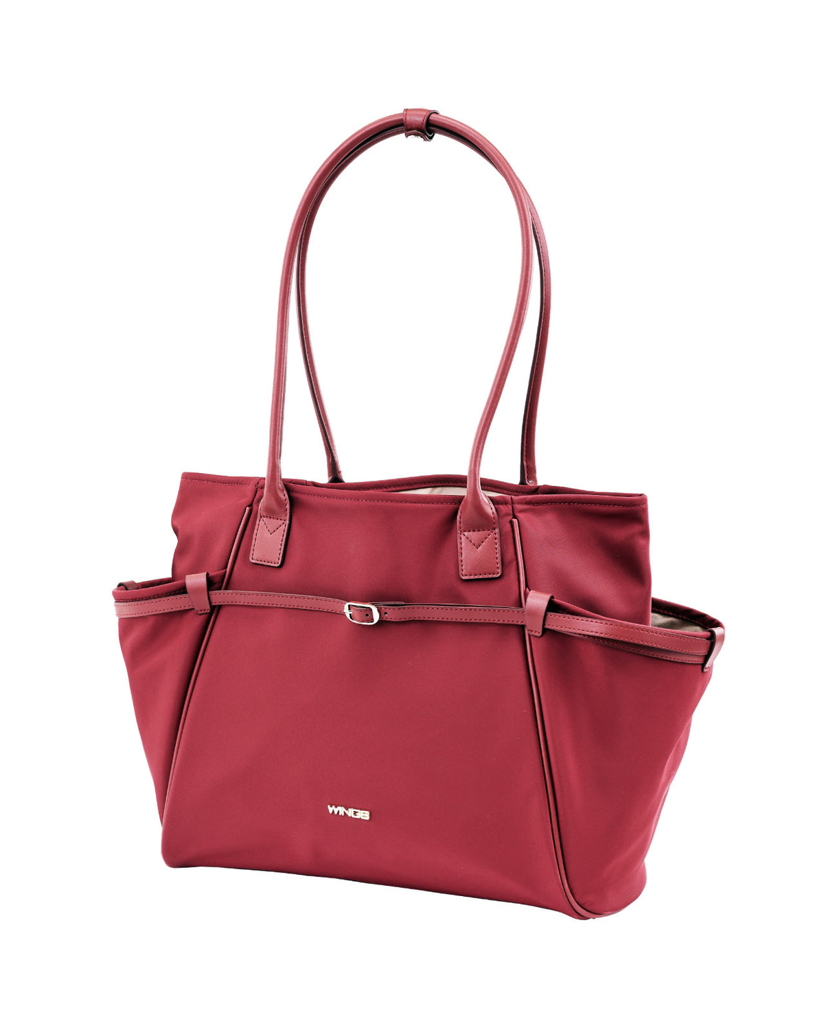 Torba shopper WINGS ROSELLA z odpinaną kosmetyczką i pasem na walizkę DARK RED
