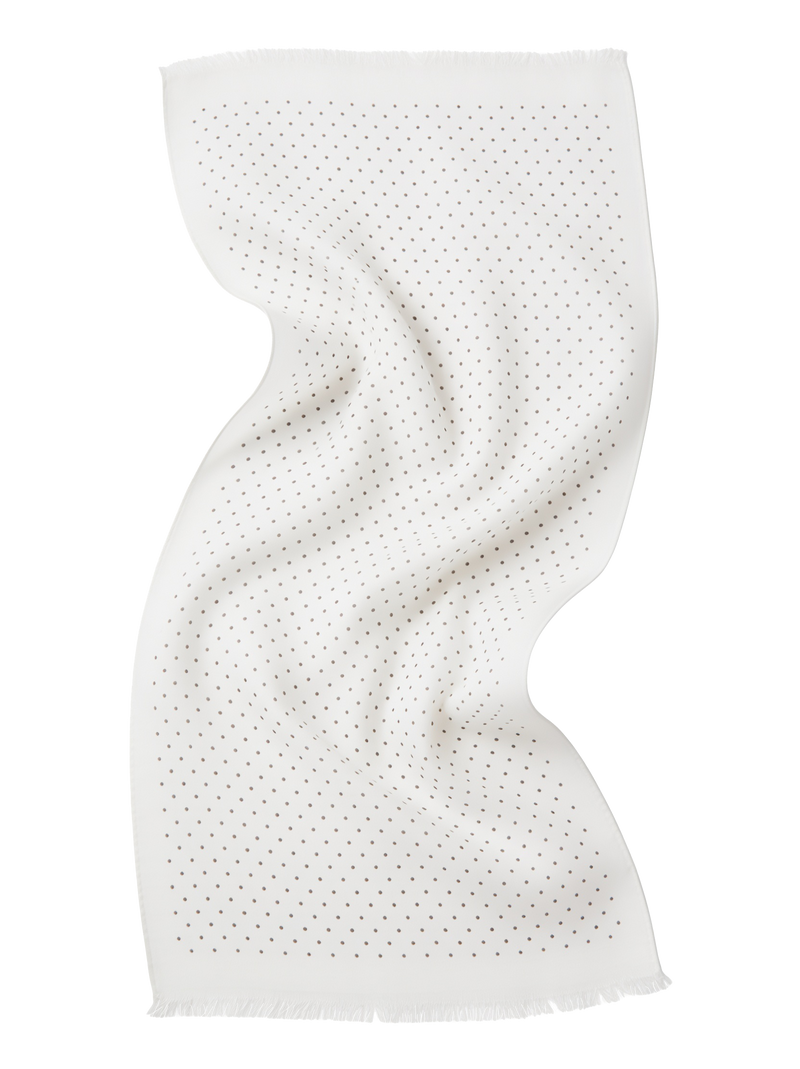 Chusta damska WINGS 180x90 cm czarno białe groszki