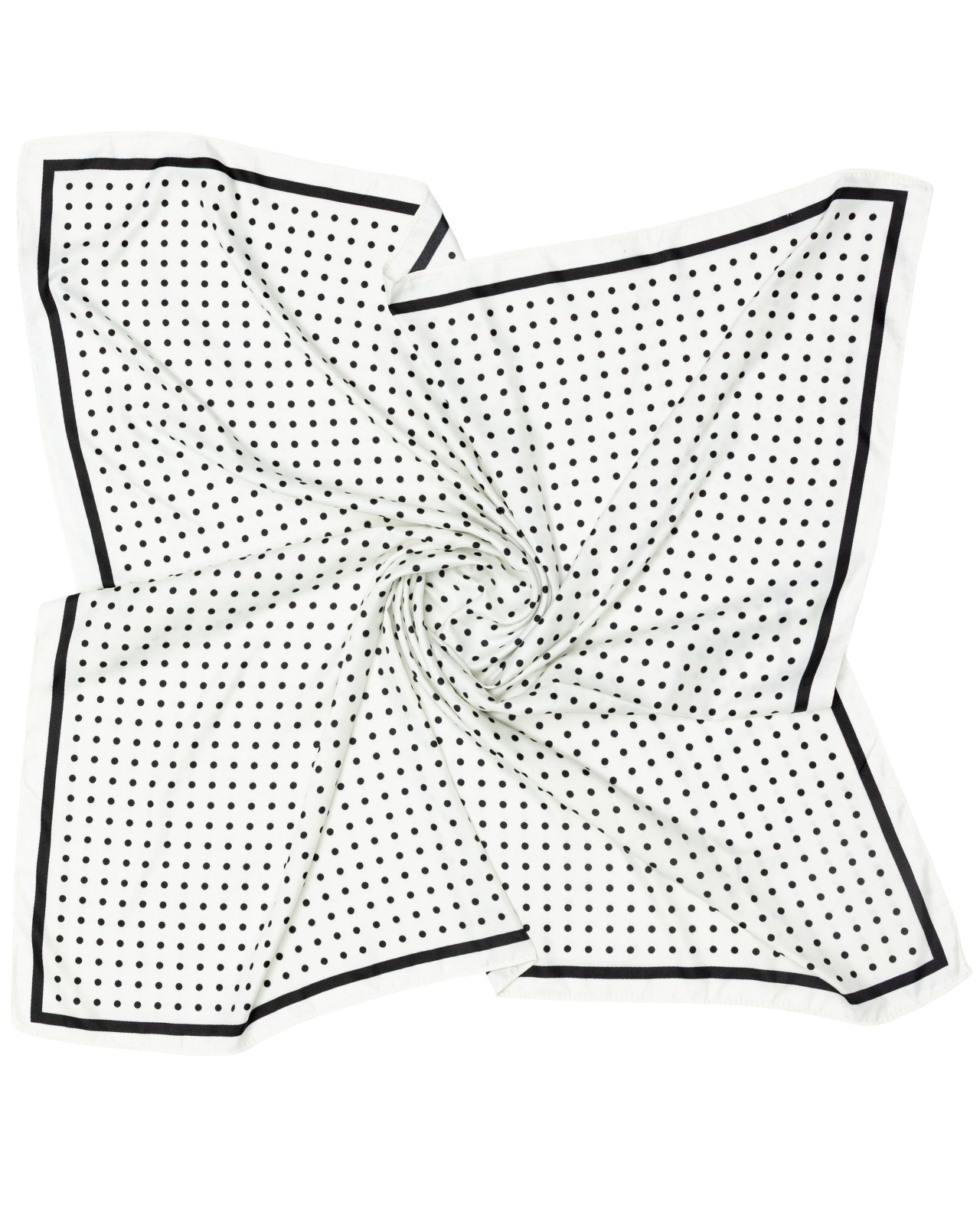 Apaszka damska WINGS 90x90 cm groszki czarno biała