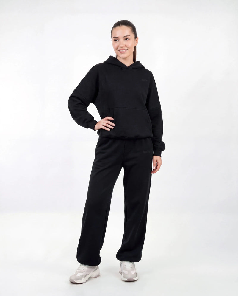 Komplet dresowy WINGS UNLEASH damski oversize bawełna BLACK