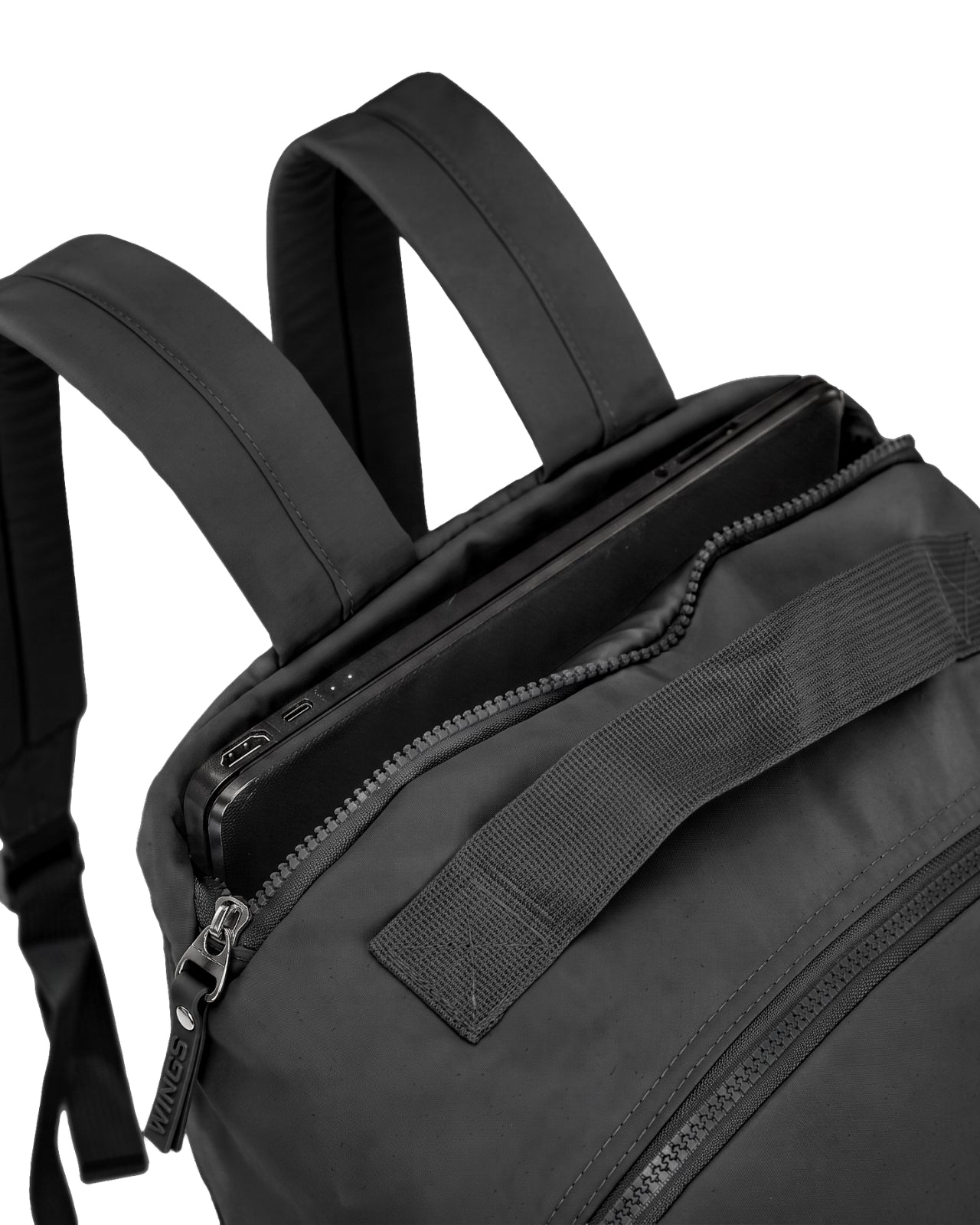 Plecak miejski WINGS 22L na laptop 17 cali do pracy uczelni oraz podróży BLACK