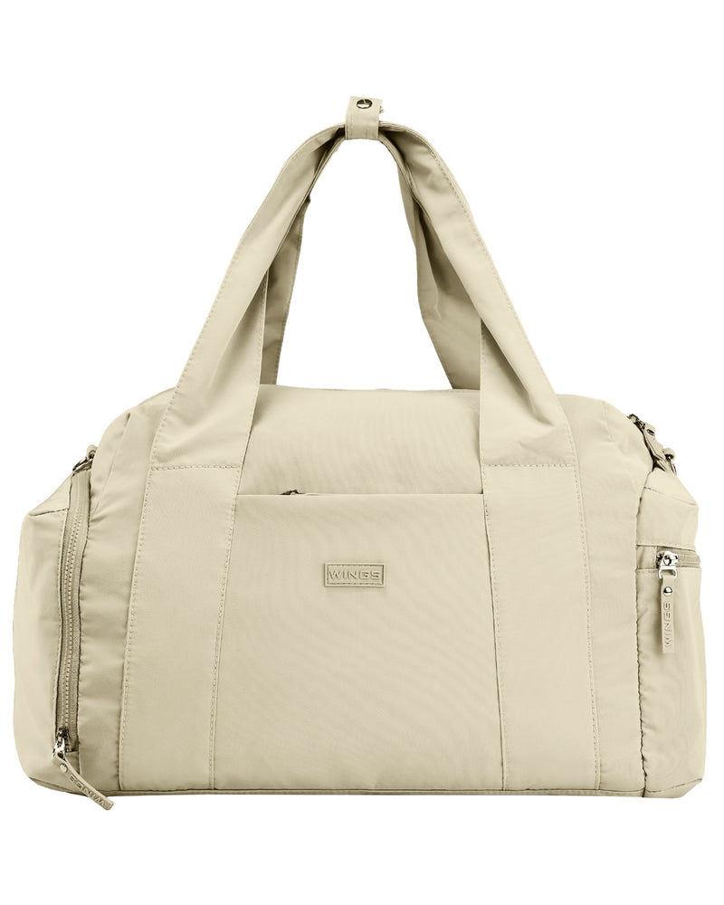Torba sportowa WINGS SOLENNE z kieszenią na buty i pasem na walizkę BEIGE