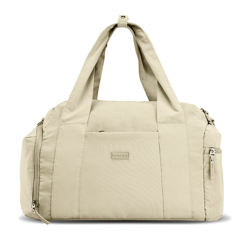 Torba sportowa WINGS SOLENNE z kieszenią na buty i pasem na walizkę BEIGE