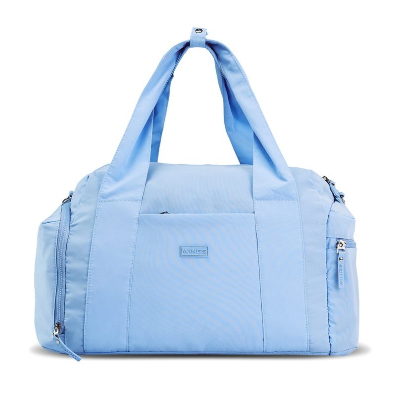 Torba sportowa WINGS SOLENNE z kieszenią na buty i pasem na walizkę BLUE