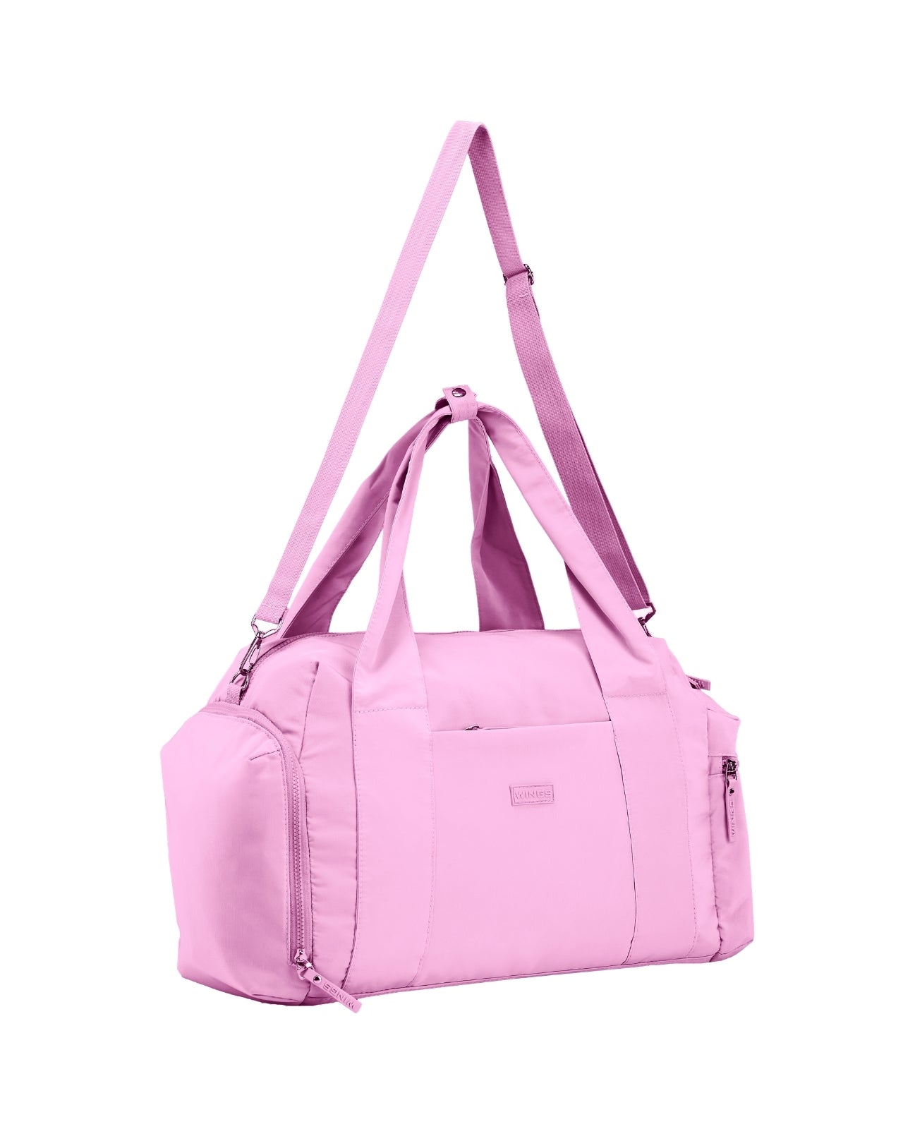 Torba sportowa WINGS SOLENNE z kieszenią na buty i pasem na walizkę PINK
