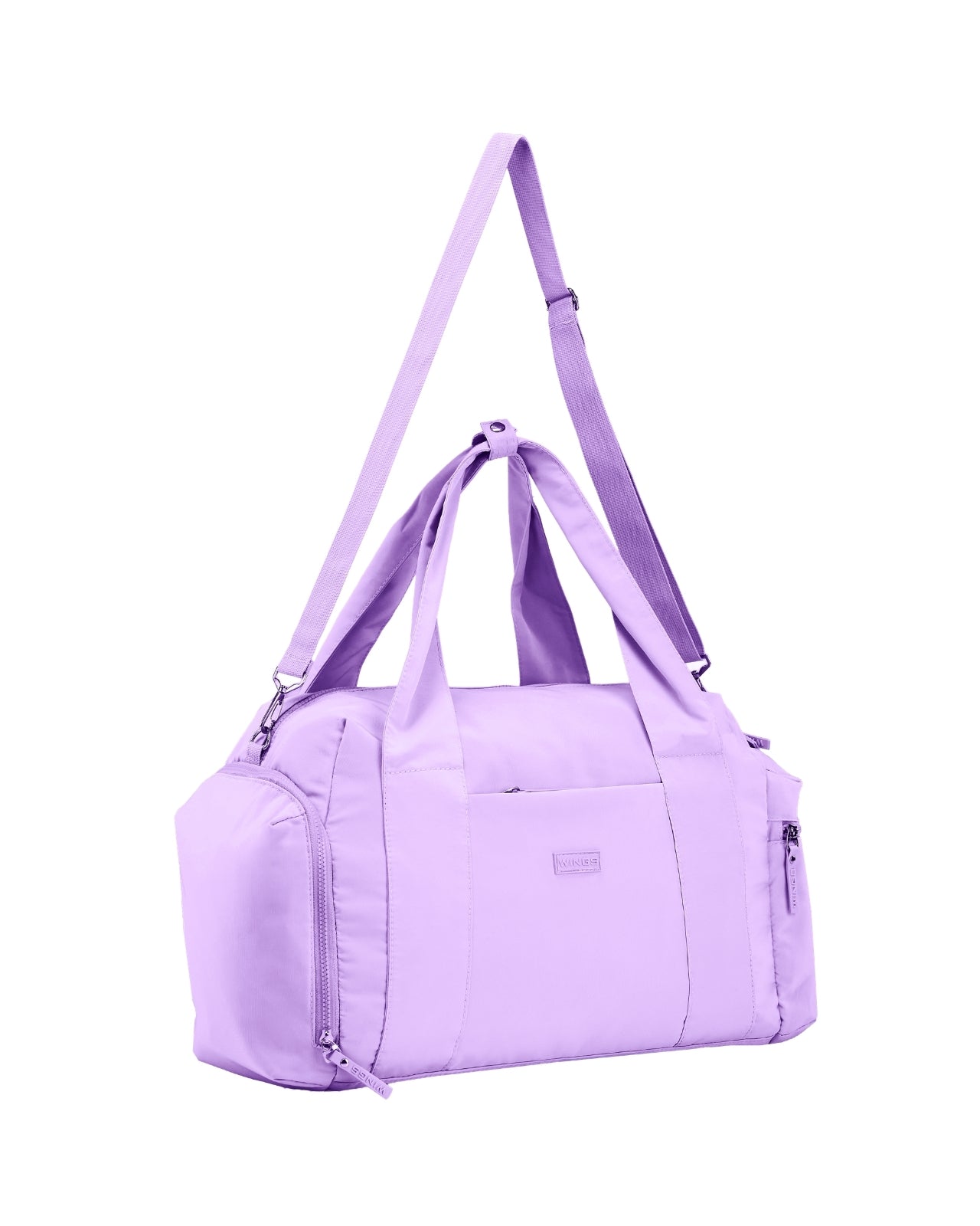 Torba sportowa WINGS SOLENNE z kieszenią na buty i pasem na walizkę PURPLE