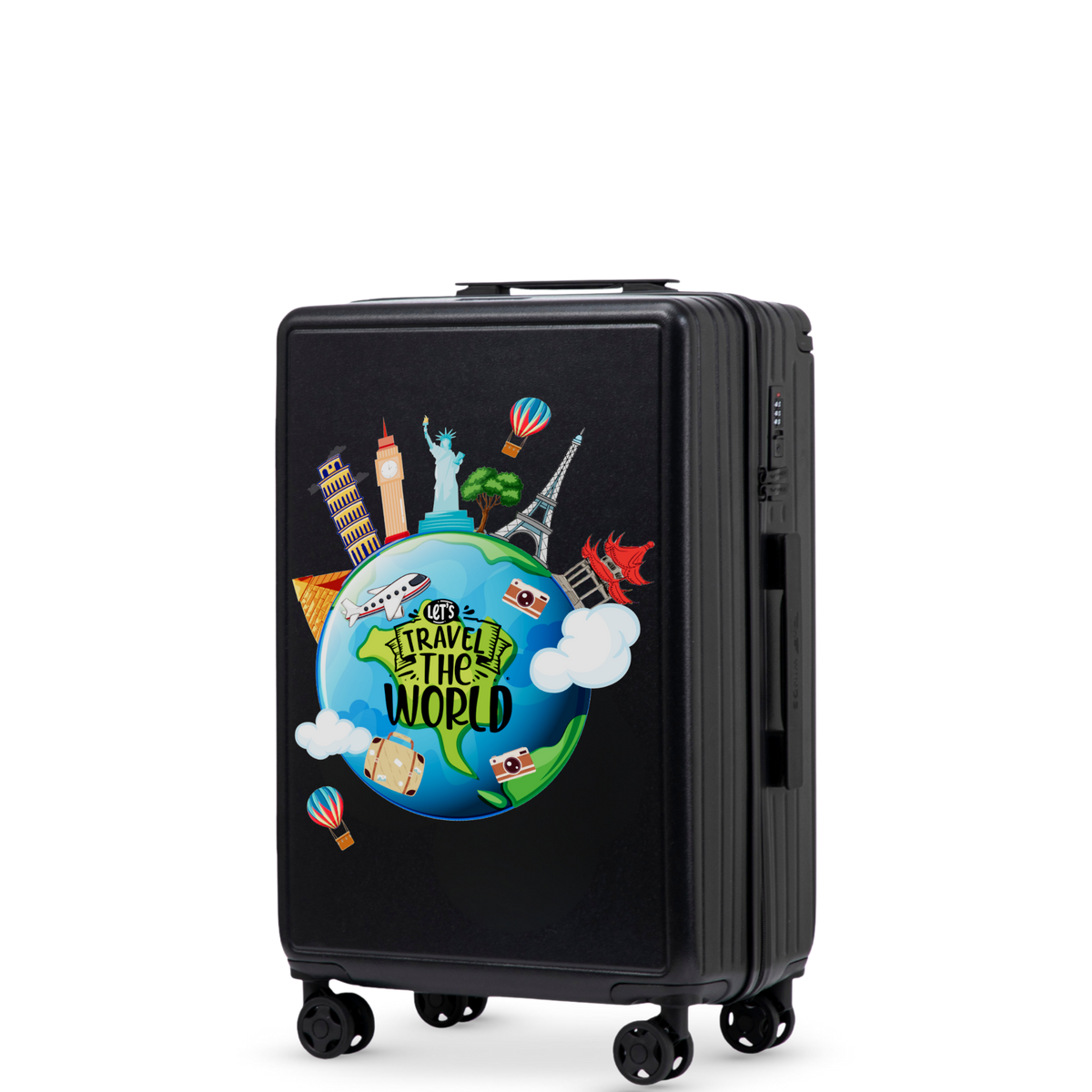 Walizka kabinowa Wings ABS+ 20" Customized BLACK TOURISM