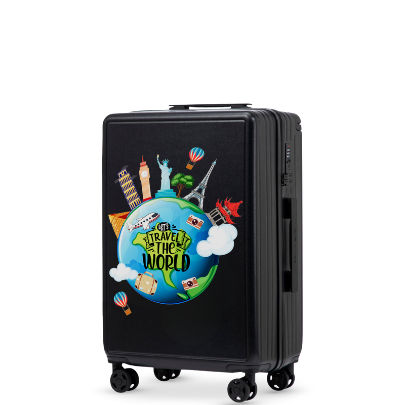 Walizka kabinowa Wings ABS+ 20" Customized BLACK TOURISM