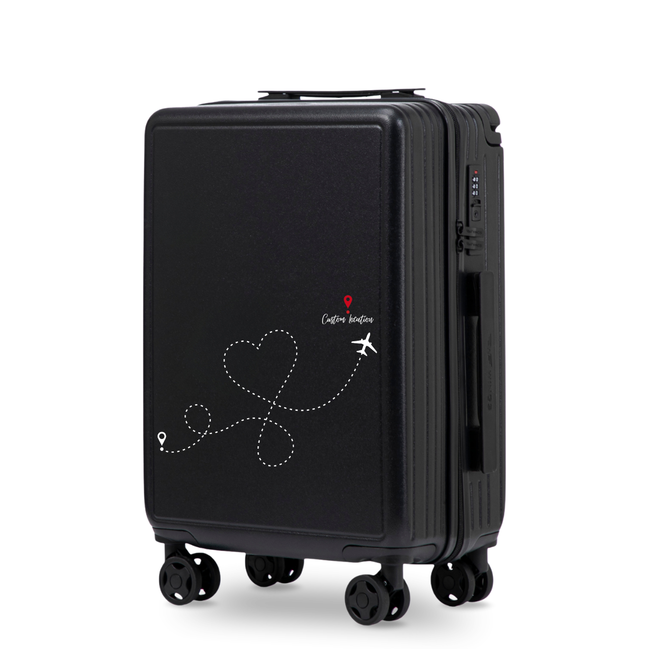 Walizka kabinowa Wings ABS+ 20" Customized BLACK TRAVEL