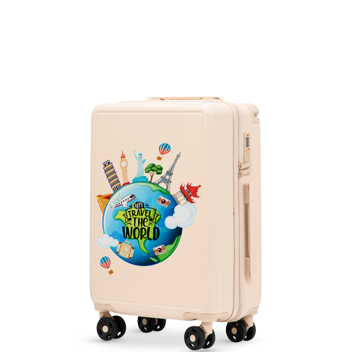 Walizka kabinowa Wings ABS+ 20" Customized DIRTY WHITE TOURISM