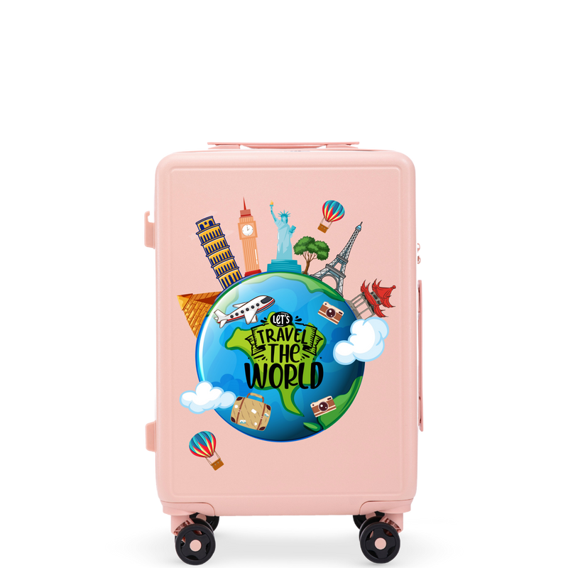 Walizka kabinowa Wings ABS+ 20" Customized  SOFT PINK TOURISM