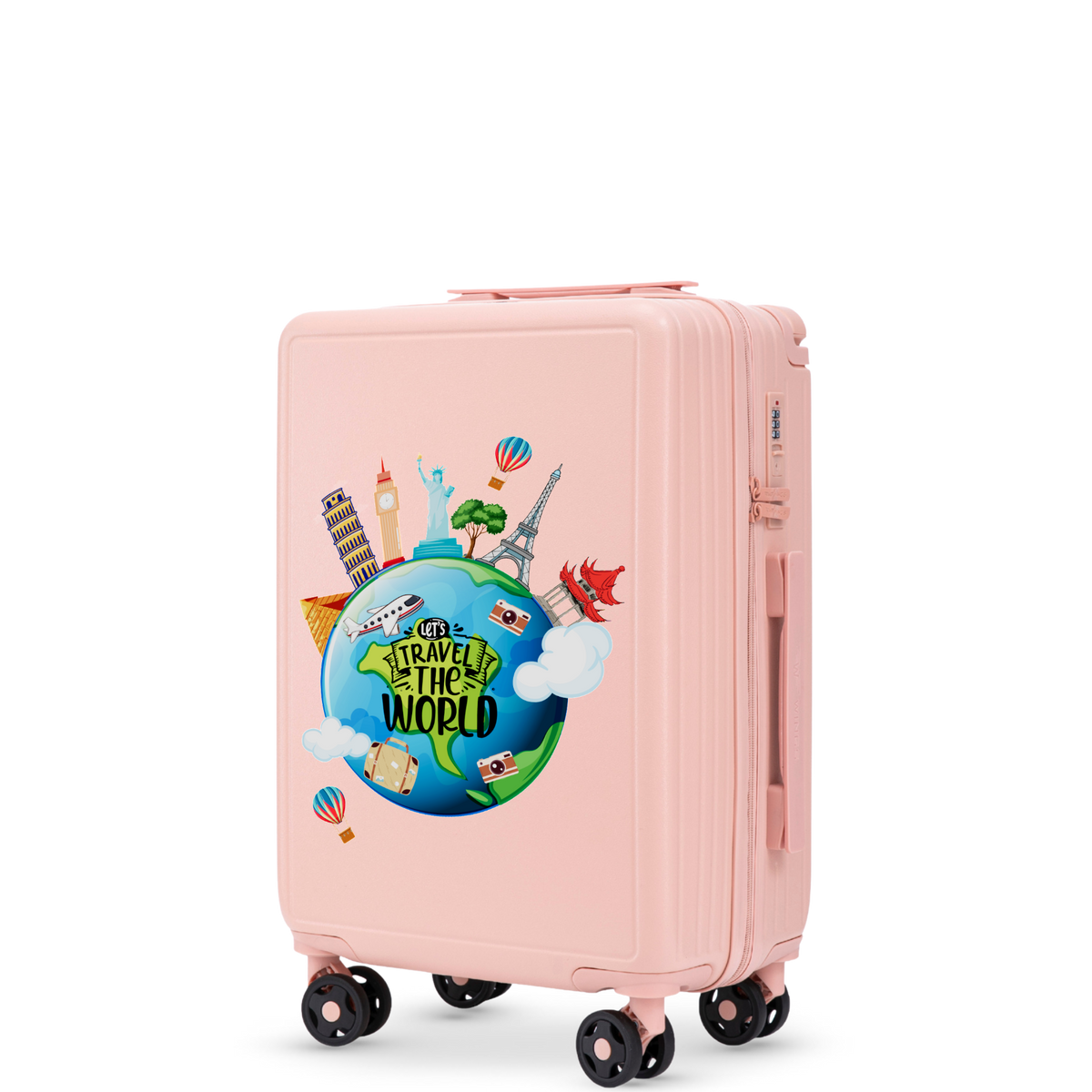 Walizka kabinowa Wings ABS+ 20" Customized  SOFT PINK TOURISM