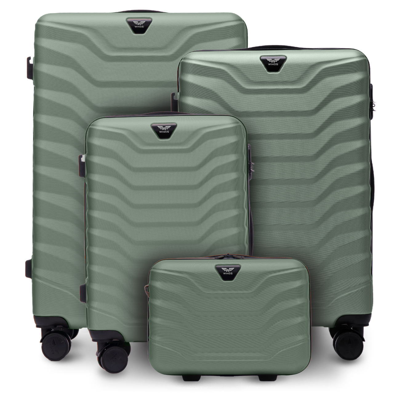 Zestaw 4 walizek Wings PEAFOWL 2.0 ARMY GREEN