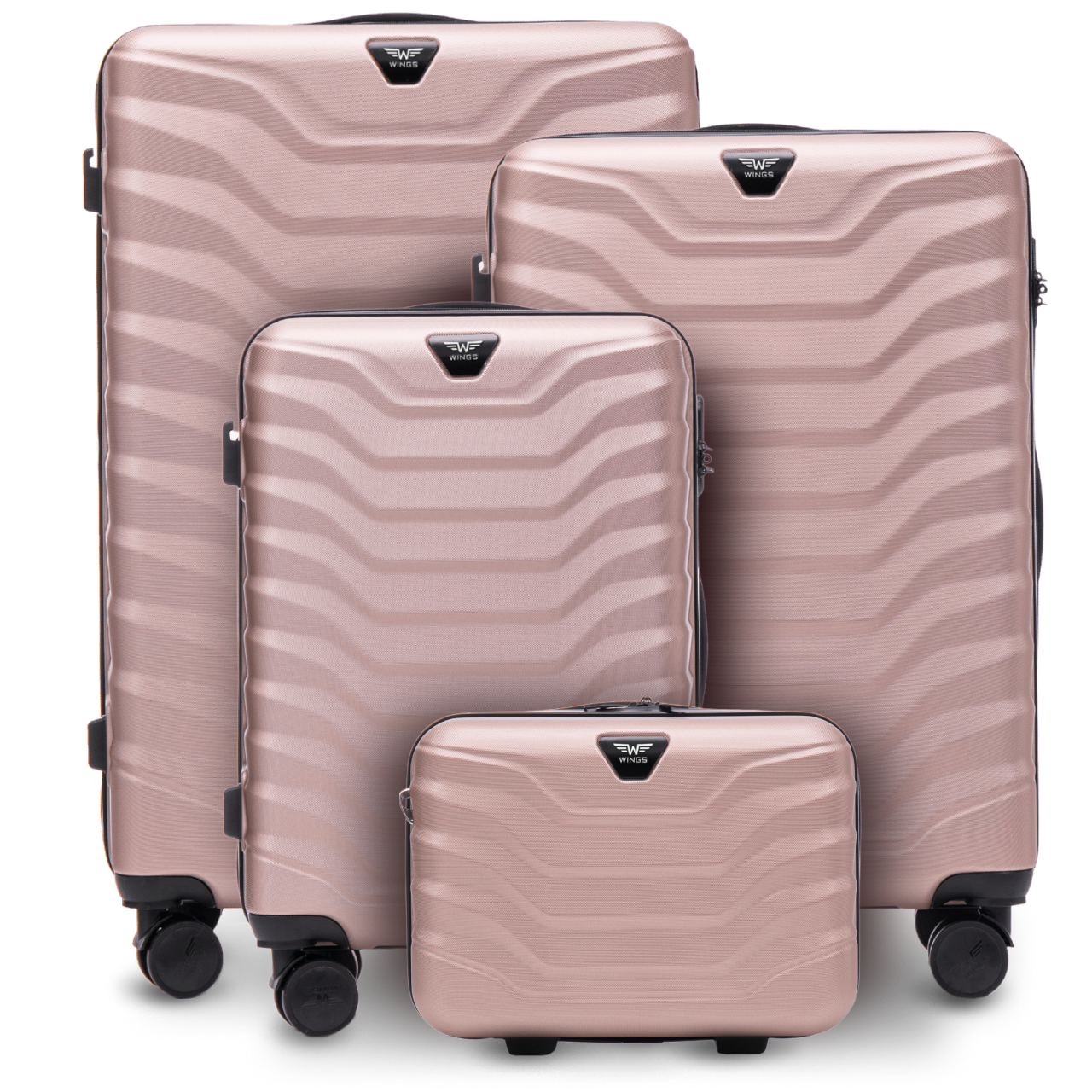 Zestaw 4 walizek Wings PEAFOWL 2.0 ROSE GOLD