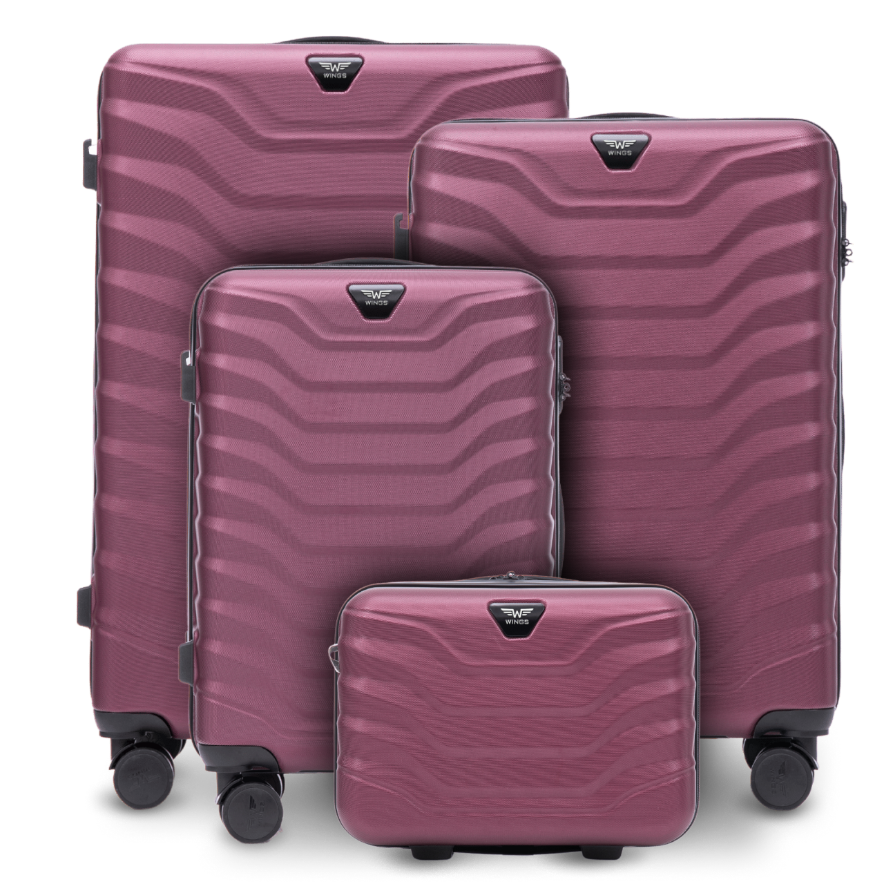 Zestaw 4 walizek Wings PEAFOWL 2.0 BURGUNDY