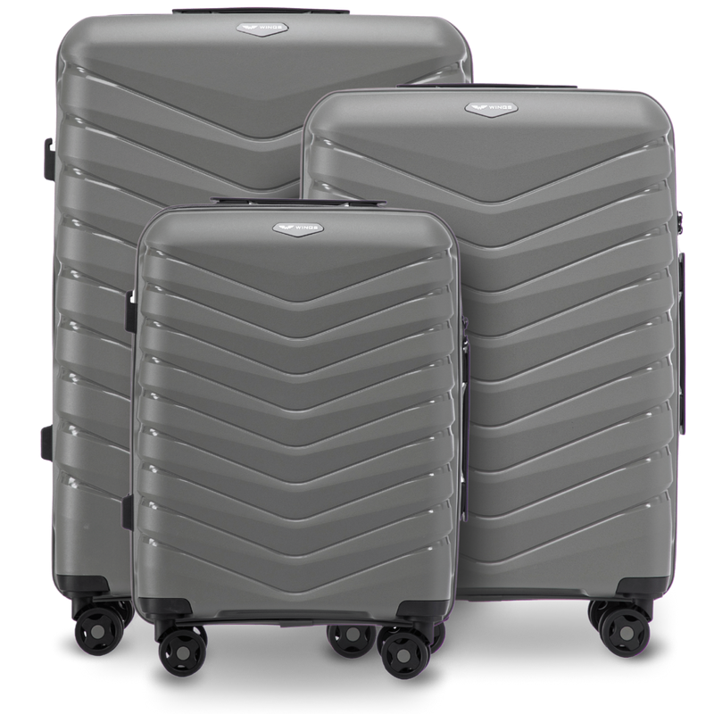 Zestaw 3 walizek Wings PHOENIX 2.0 polipropylen DARK GREY