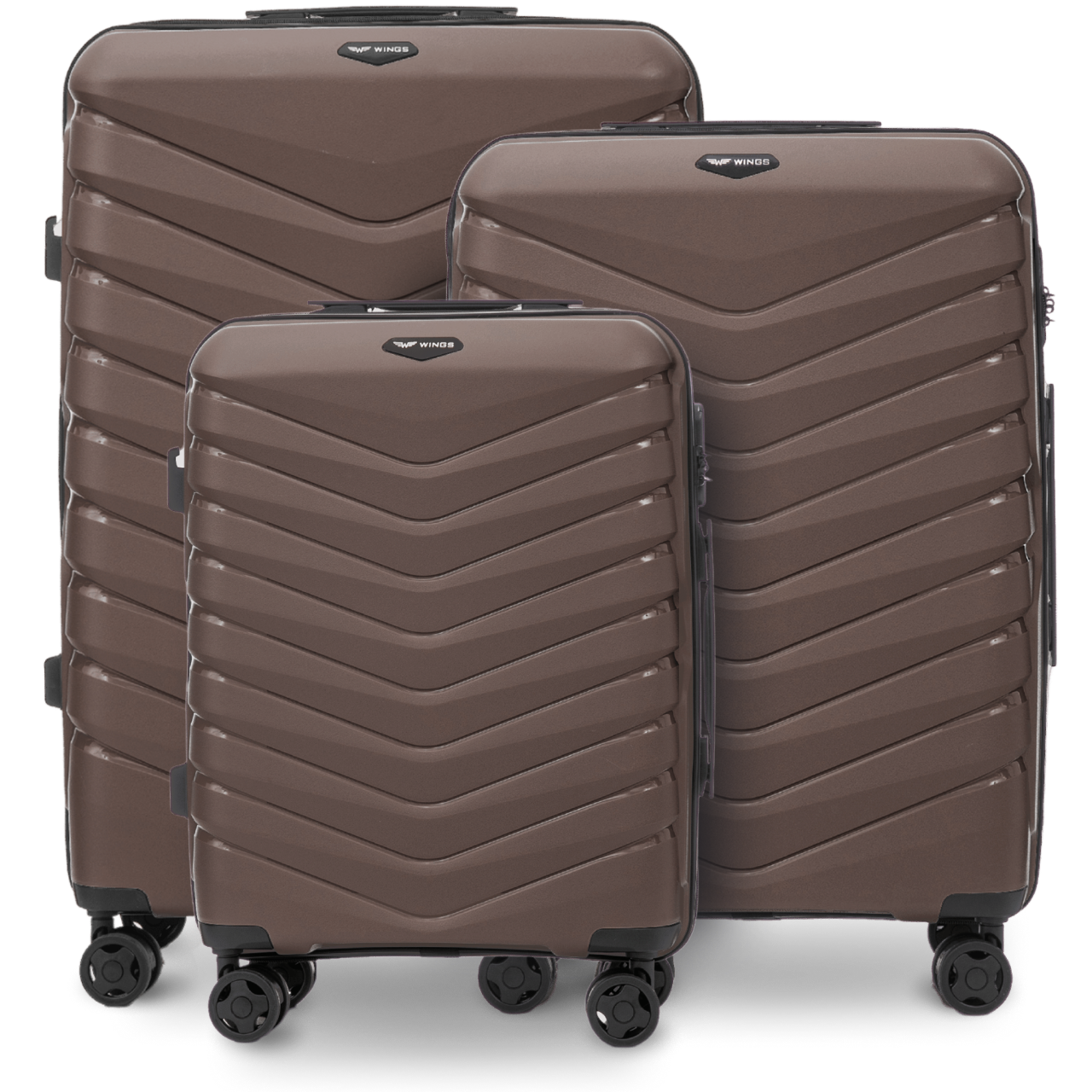 Zestaw 3 walizek Wings PHOENIX 2.0 polipropylen BROWN