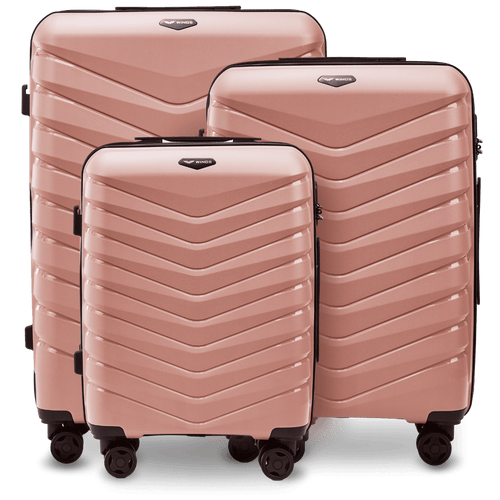Zestaw 3 walizek Wings PHOENIX 2.0 polipropylen ROSE GOLD