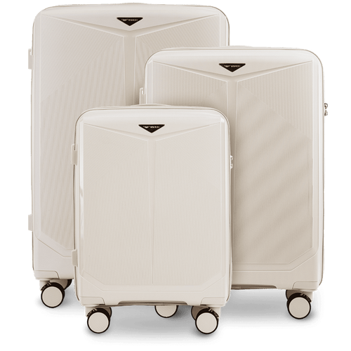 Komplet 3 walizek Wings COCKATIEL polipropylen BEIGE