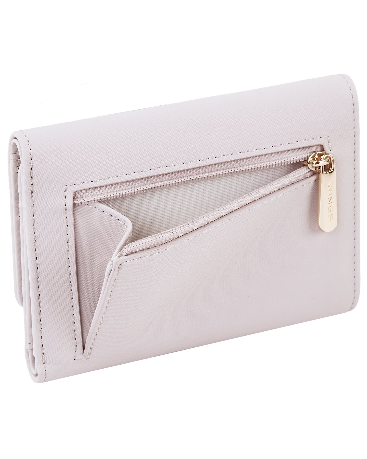 Portfel damski WINGS WILLOW mały elegancki SNOW LILAC
