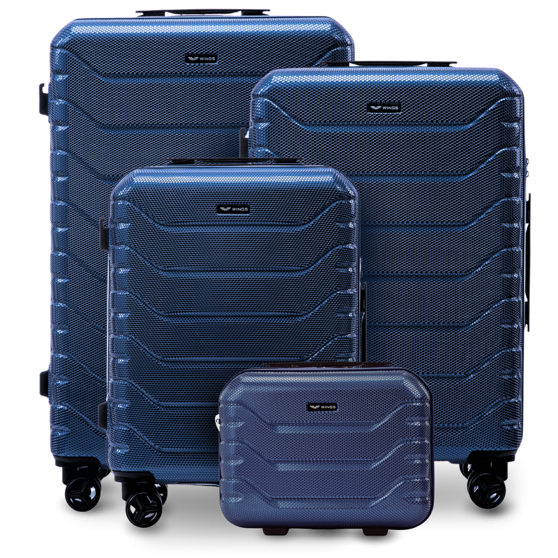 Zestaw 4 walizek Wings CRAKE S/M/L + Kuferek MIDDLE BLUE