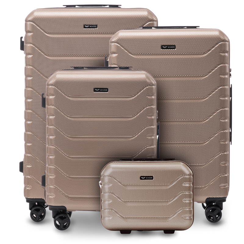 Zestaw 4 walizek Wings CRAKE S/M/L + Kuferek CHAMPAGNE