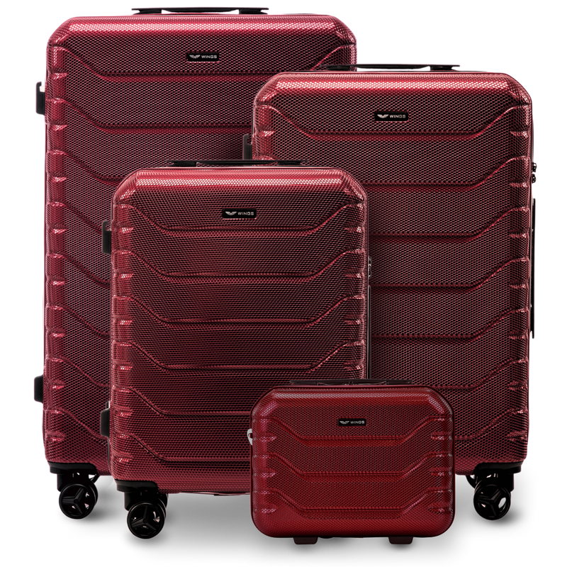Zestaw 4 walizek Wings CRAKE S/M/L + Kuferek WINE RED