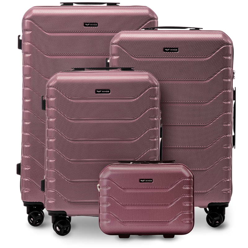 Zestaw 4 walizek Wings CRAKE S/M/L + Kuferek ROSE GOLD