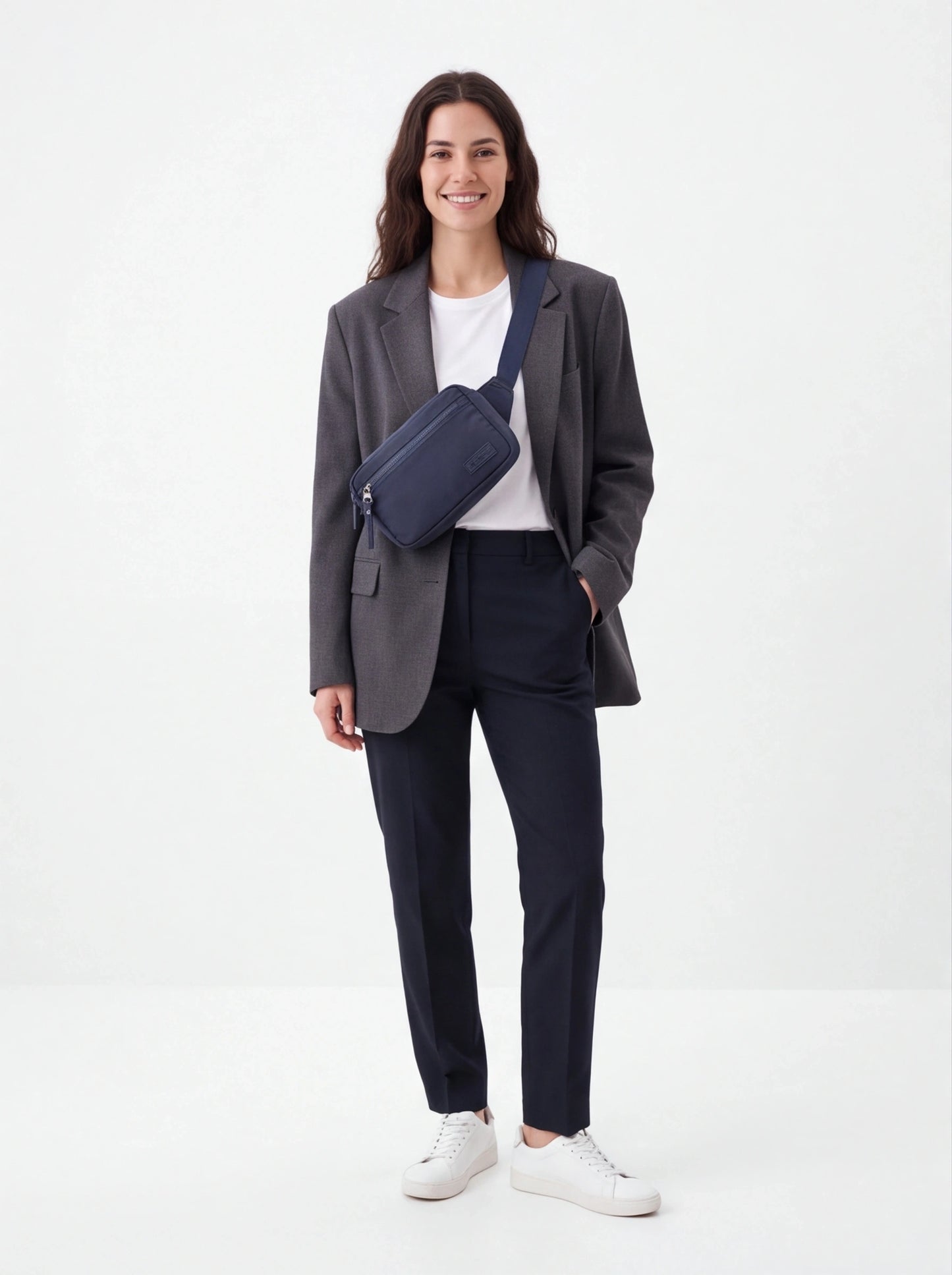 Nerka WINGS SOLENNE saszetka na pas miejska lekka NAVY BLUE