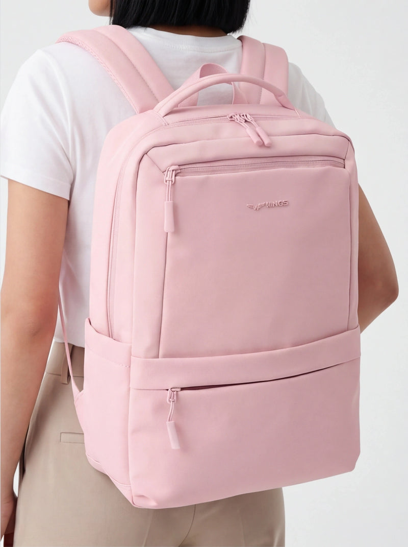 Plecak kabinowy WINGS CBP003 bagaż z kieszenią na laptop i systemem wentylacji pleców PINK