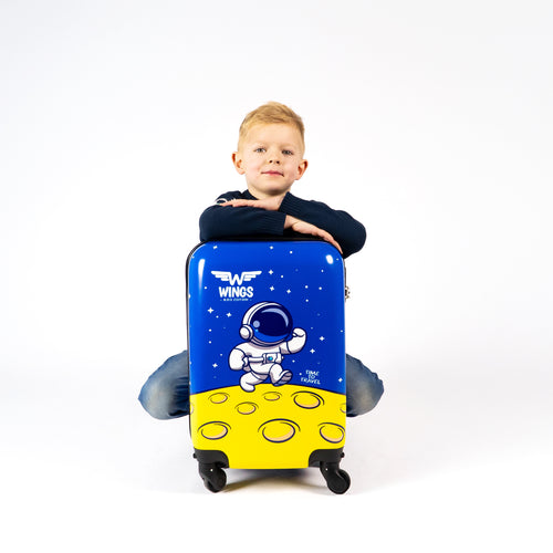 WALIZKA KIDS KABINOWA TWARDA WINGS BLUE ASTRONAUT XS 18"