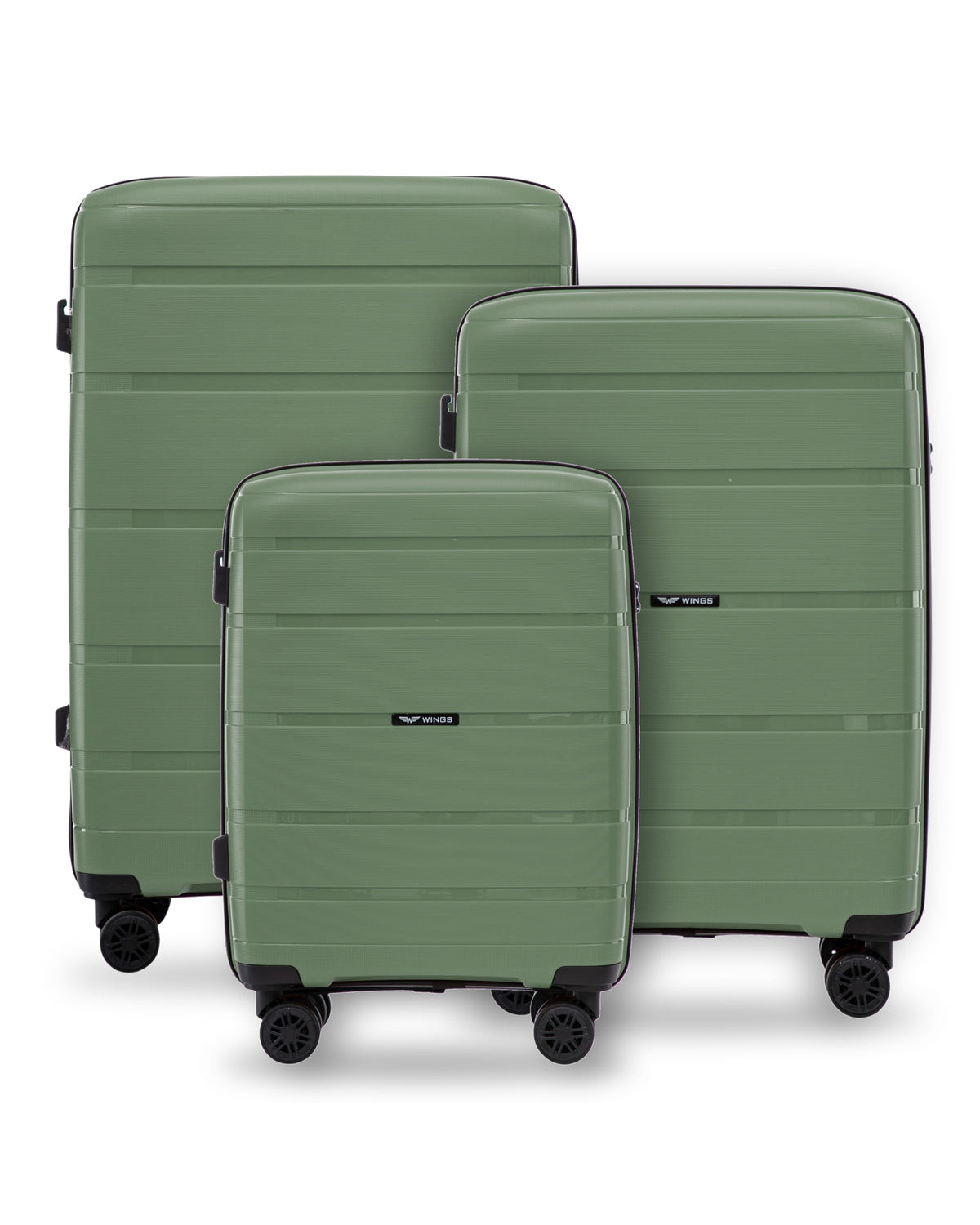 Komplet 3 walizek Wings HAWFINCH 3.0 polipropylen BLACKISH GREEN