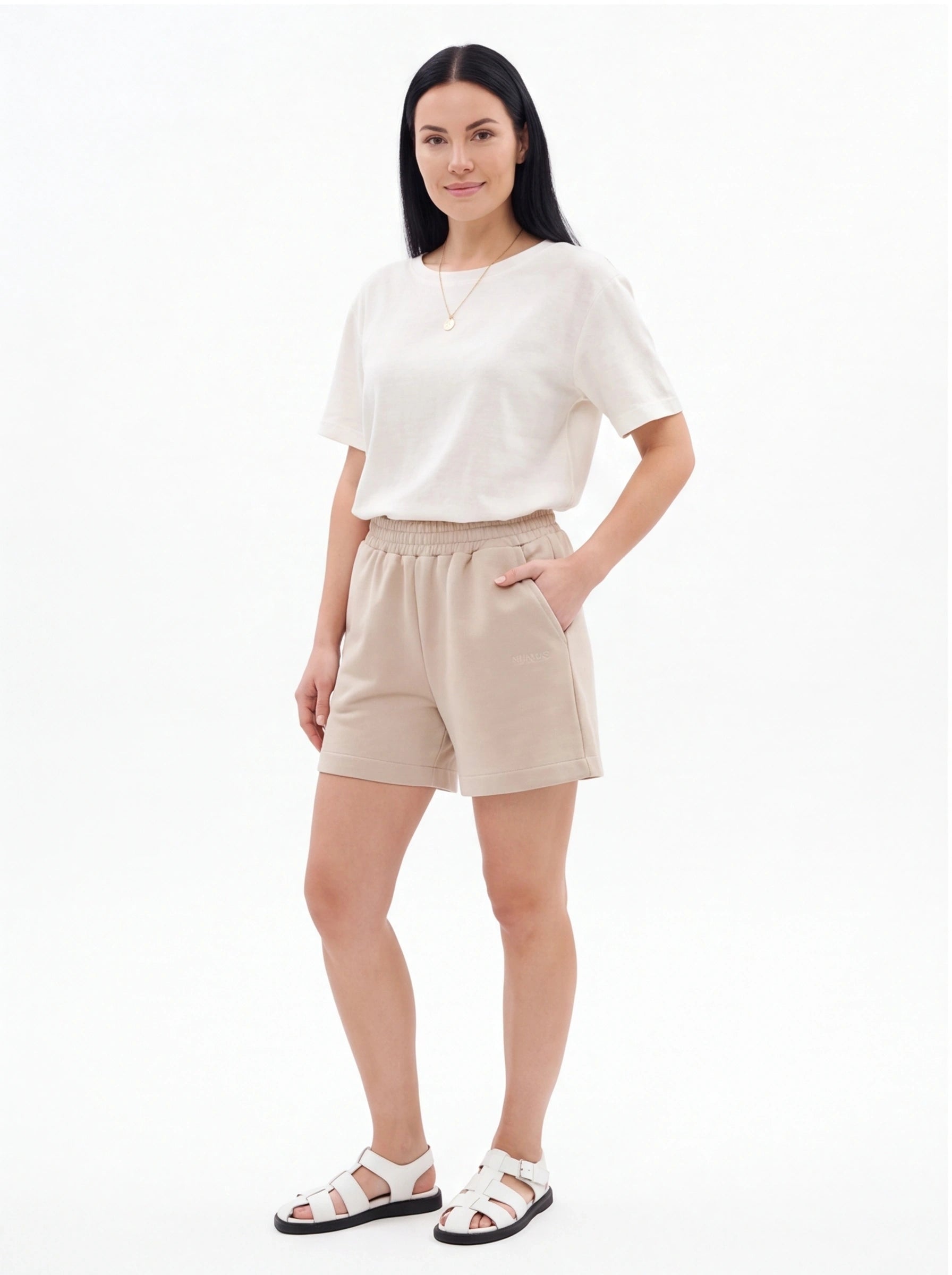 Damskie szorty dresowe UNLEASH WINGS BEIGE