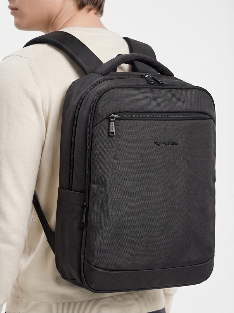 Duży plecak podróżny kabinowy WINGS BRANT na laptop BLACK