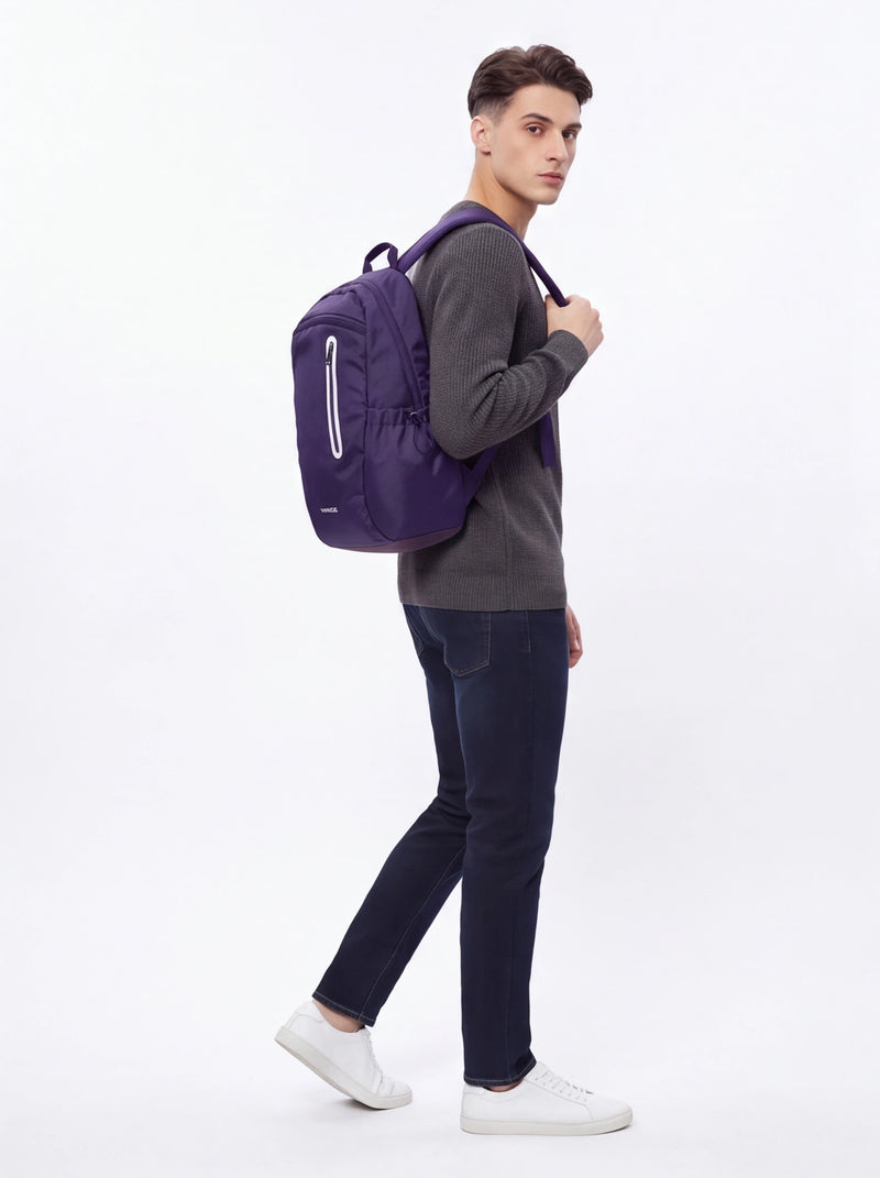 Plecak szkolny WINGS 24L laptop 15,6 cala z odblaskami i organizerem A4 NAVY BLUE