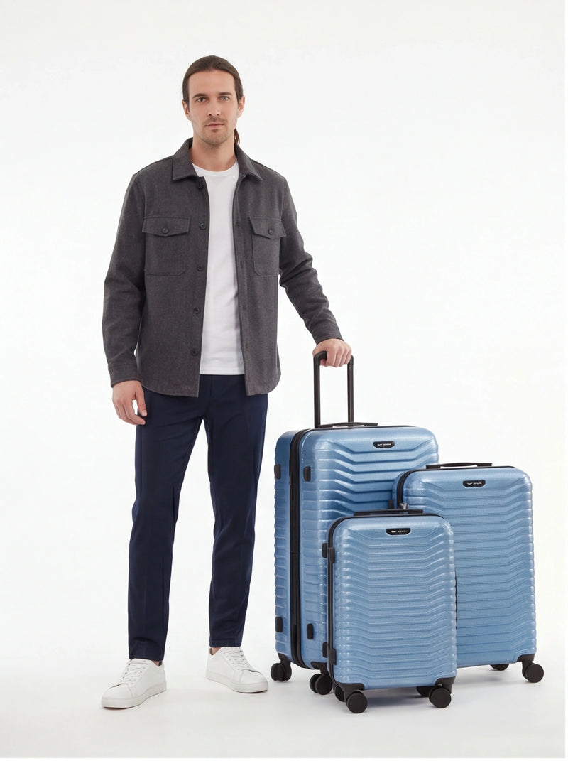 Zestaw 3 walizek Wings PC Sea Eagle 2.0 SILVER BLUE