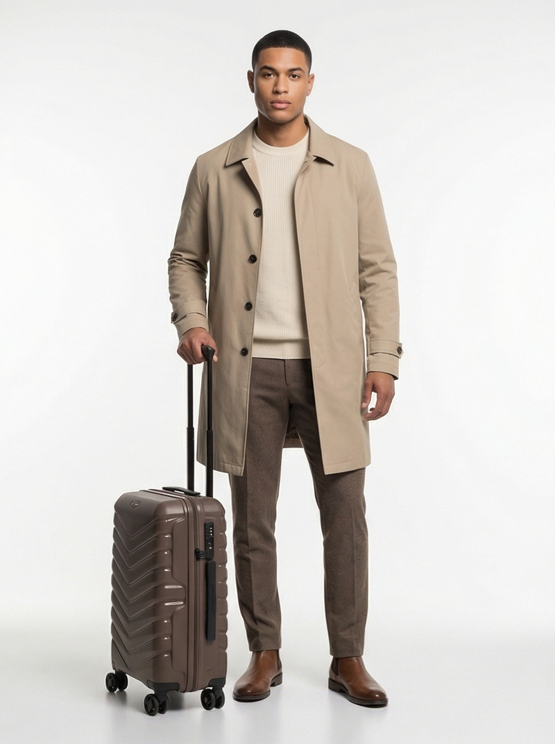 Walizka kabinowa Wings PHOENIX polipropylen 20" BROWN