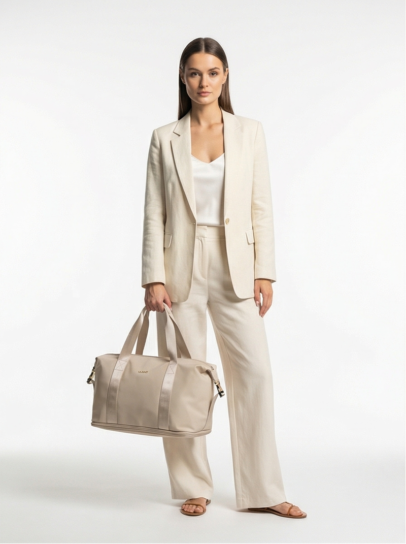 Duża torba damska ROSELLA z funkcją poszerzania BEIGE